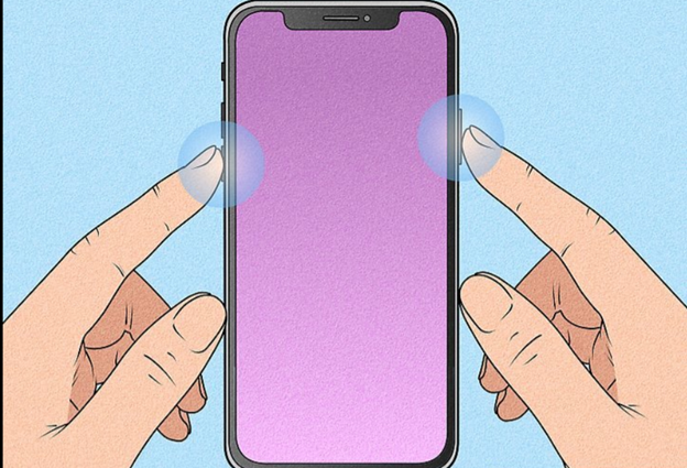 press and hold the power button and volume up button: Remove The Black Spot On iPhone 11 Screen