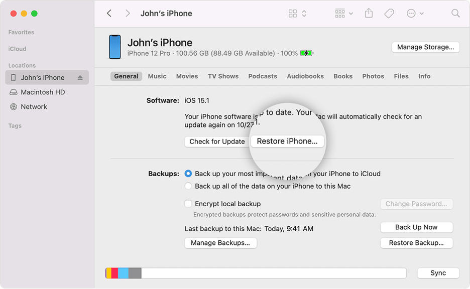 Restore the iPhone to the Factory Setting 