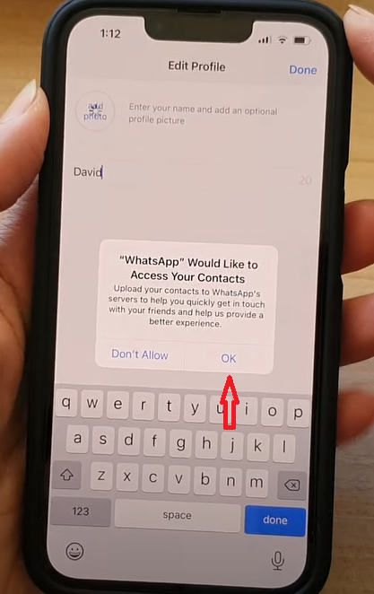 Open the application and then tap on “OK" To allow the permission of your Contacts list