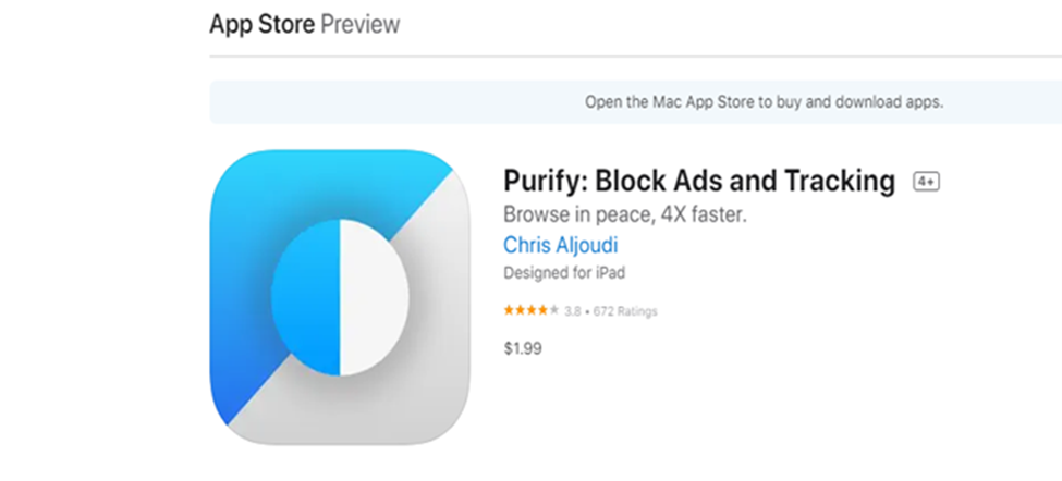 Purify: block ads and tracking for iphone