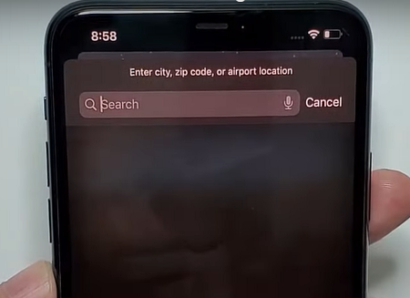 In the search space, input the name of the city you wish to add to the list.