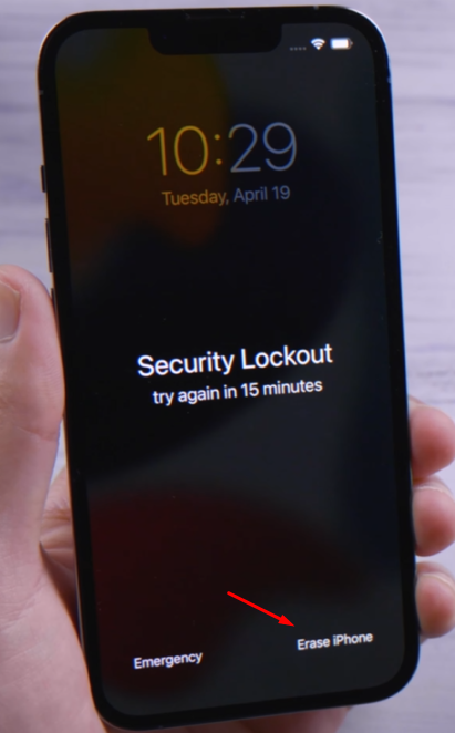 Tap on ‘Erase iPhone’ under 'Security Lockout
