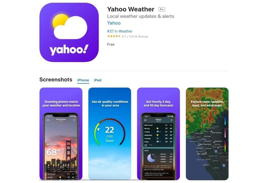 Yahoo Weather: Weather Apps For iPhone