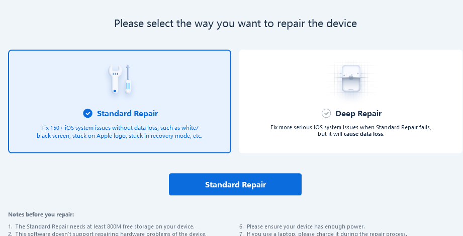 Fix Now and then ‘Standard Repair2