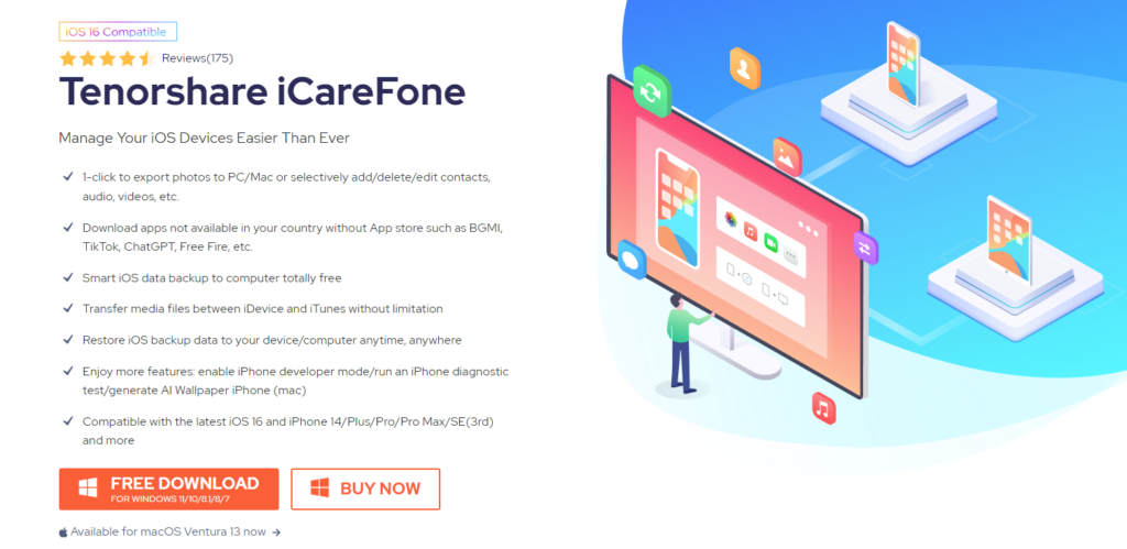 Tenorshare iCareFone software
